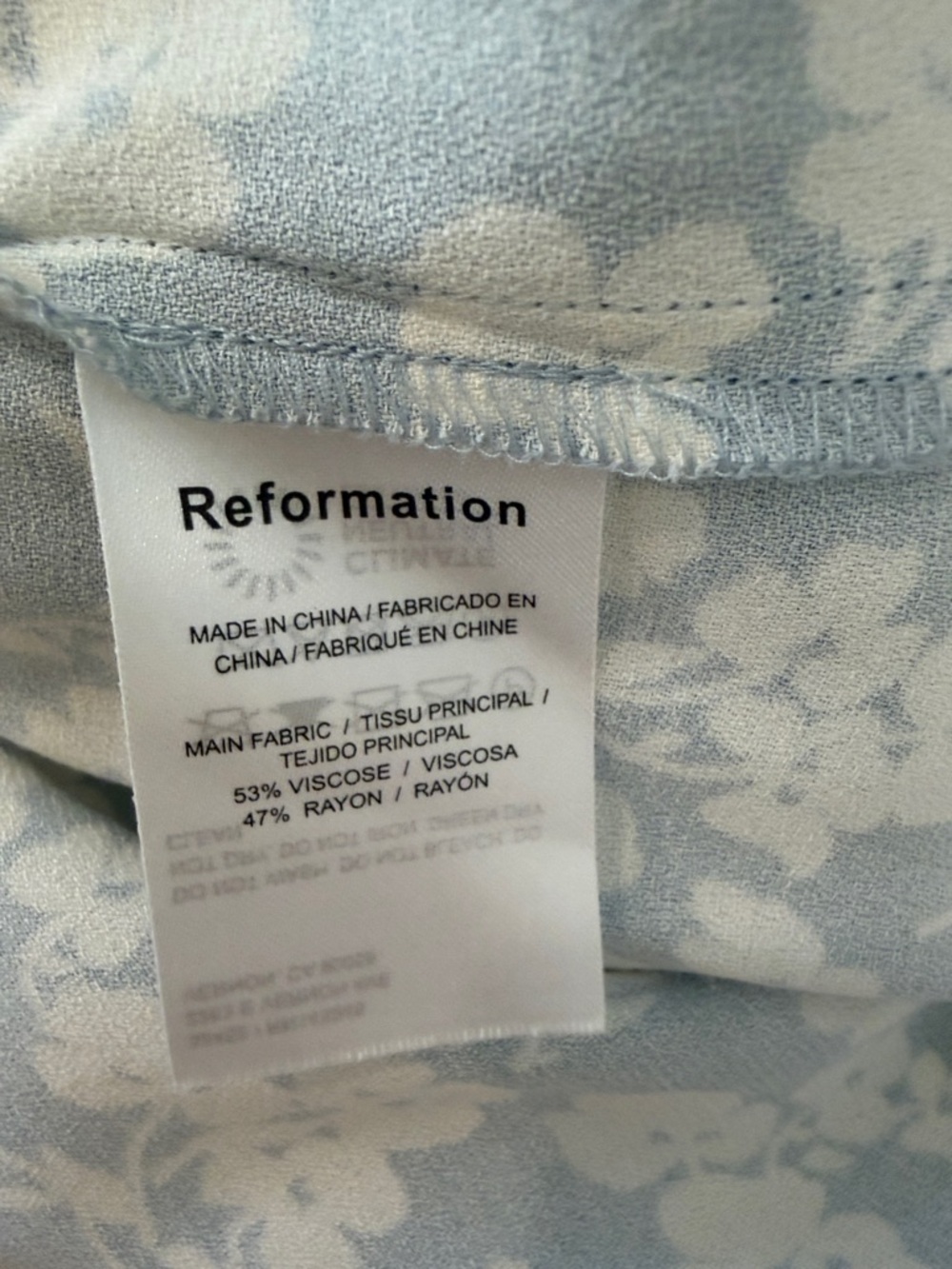Reformation Women's Light Blue Floral Slip Skirt - Picture 11 of 12